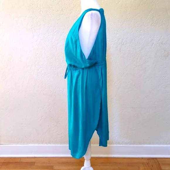 Swimsuits for All Teal Tenley Surplice Coverup Short Dress Size 18/20 - Picture 7 of 12